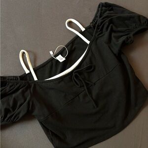 Black Off-Shoulder Women's Top